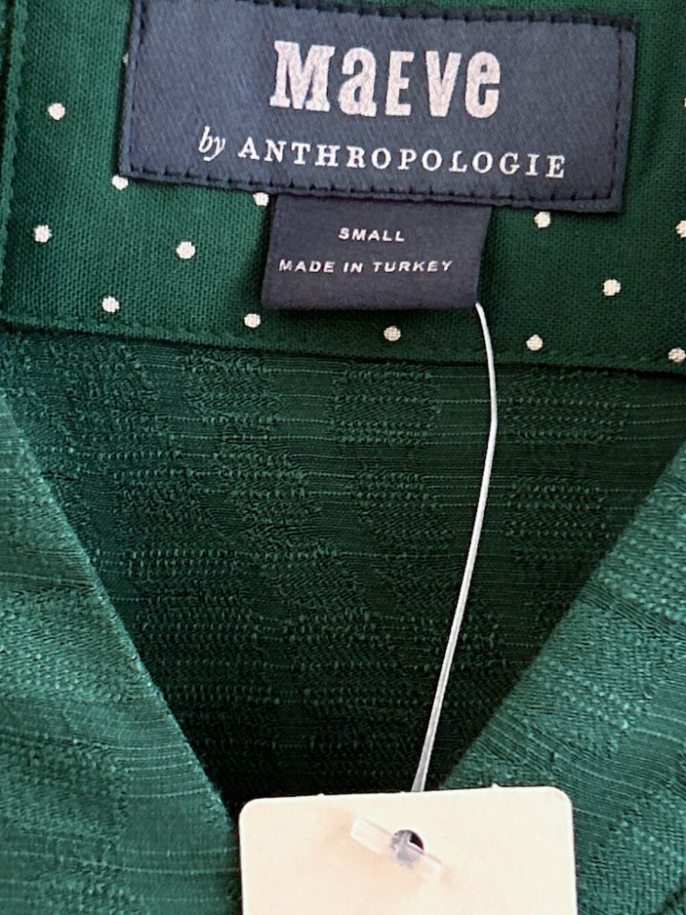 NWT Anthropologie MAEVE Green Textured Amber Tiered Tunic SZ Small - Picture 5 of 9